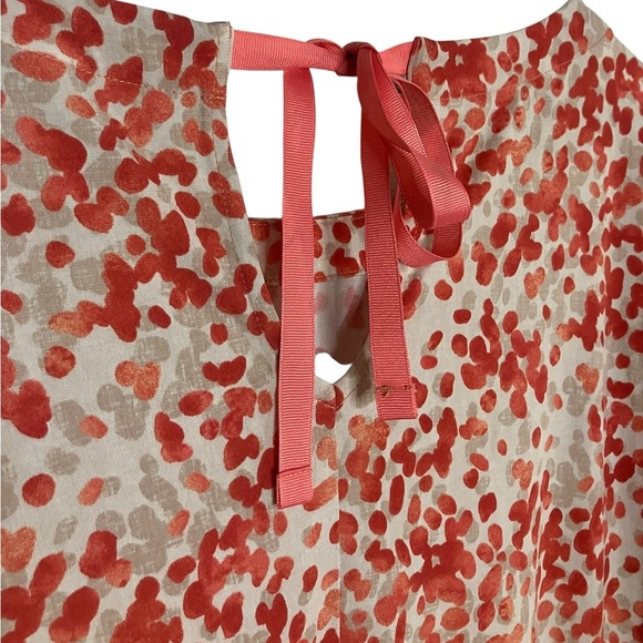 Susan Graver Liquid Knit Abstract Dot Print Tie Back 3/4 Sleeve Blouse Mature 3X - Picture 6 of 7